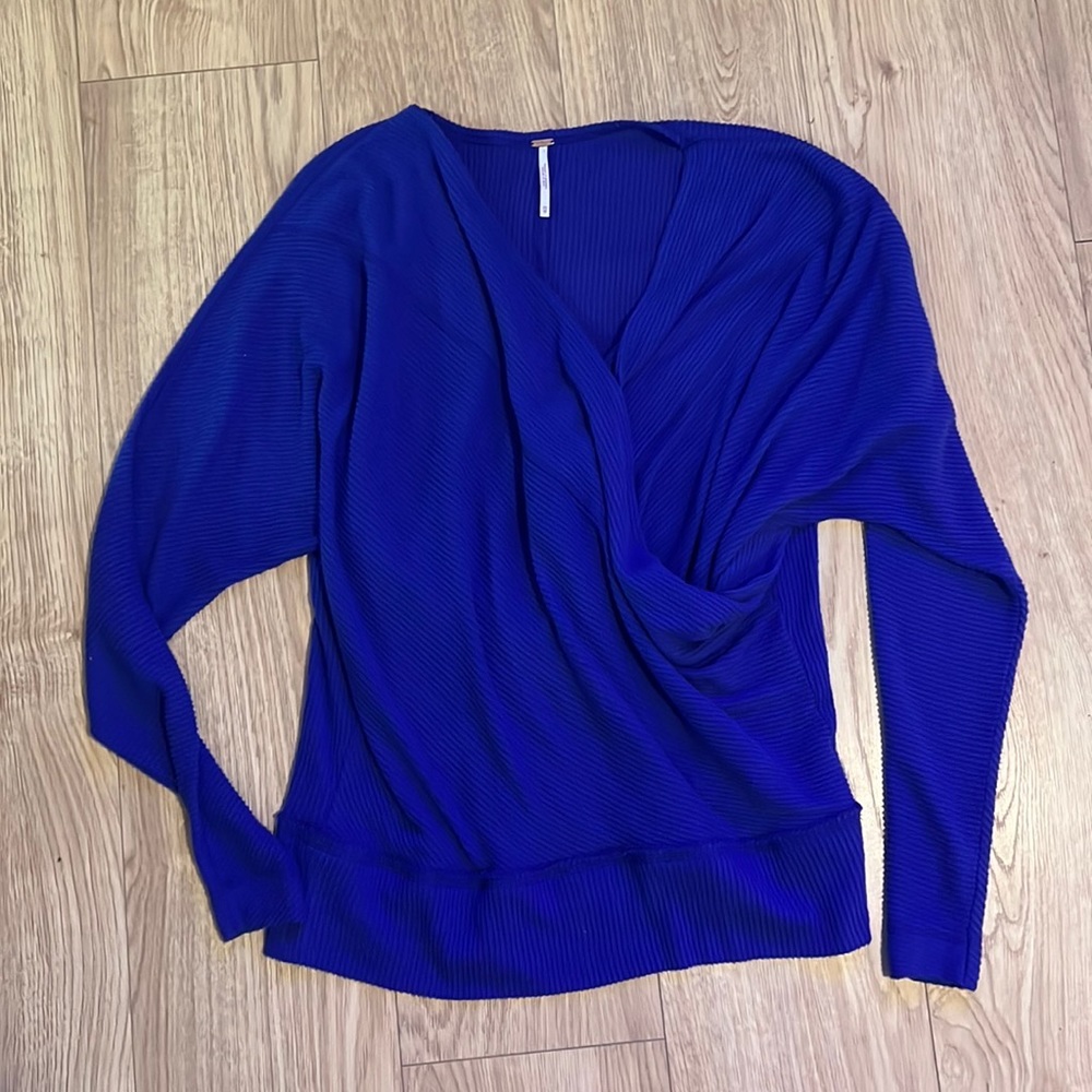 Free People Cozy With You Ribbed Wrap Sweater BalletCore